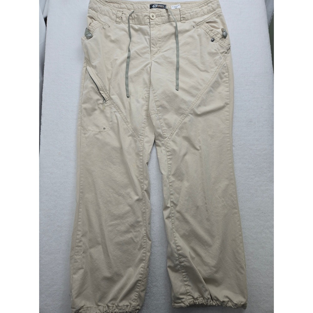 Eddie Bauer Sport Womens Beige Casual‎ Hiking Pants Drawstring Size 16